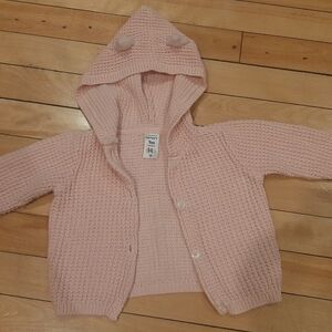 Carter's Pink Knit Baby Sweater with Hood